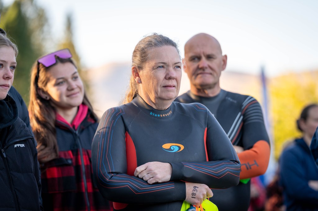 1500m and 3800m Swimmers and their supporters listening the briefing